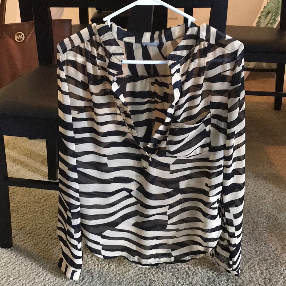 Charlotte Russe striped sheer blouse